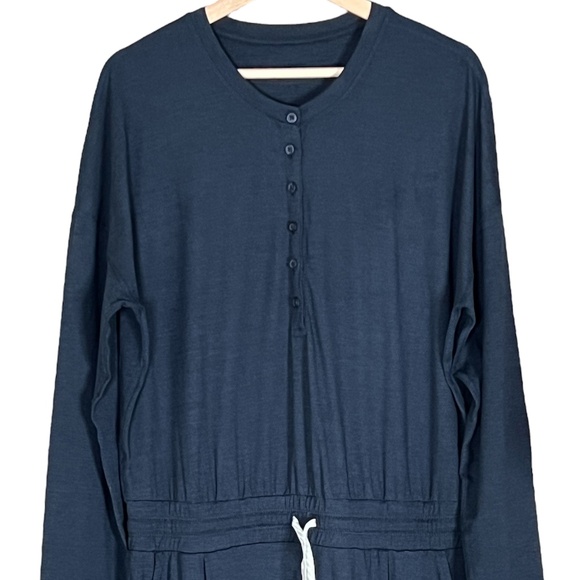 Vuori Lux Henley Jumpsuit Long Sleeve Blue Navy - Picture 7 of 13